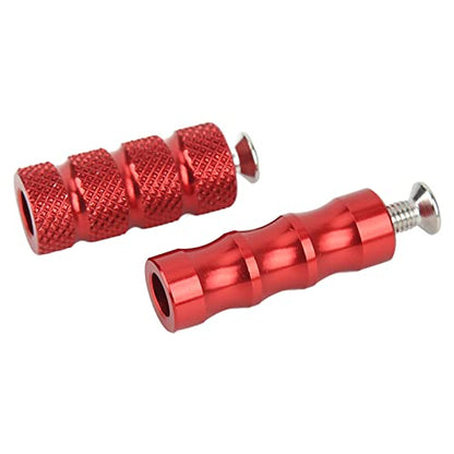2 Pair CNC Motorcycle Knurled Shifter Peg Anti-Skid Gear Shift Brake Lever Foot Pegs Pedal 6mm Hole Front Footrests For Mounting Bolts Moto (Red) - color: Red