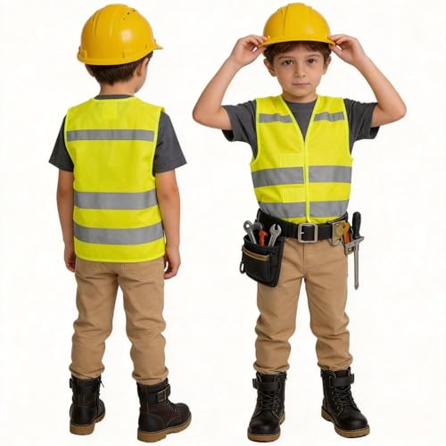 Hi Vis Kids Safety Vest| Lightweight,Adjustable & Comfy |Toddler Safety Vest,Reflective Vest Kids,toddler construction vest for Cycling & Running XS/Y1 - color: Yellow, size: X-Small