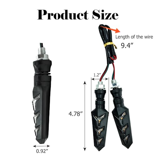4PCS Motorcycle Turn Signal Lights, Y-Shaped Water Light Design, Good Stability, Can Maintain Normal Lighting In All Weather Conditions