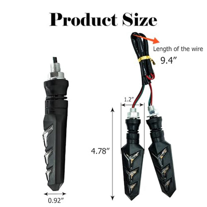 4PCS Motorcycle Turn Signal Lights, Y-Shaped Water Light Design, Good Stability, Can Maintain Normal Lighting In All Weather Conditions