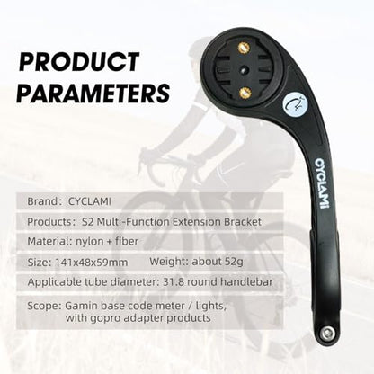 Out Front Mount Compatible with Garmin Edge GPS Bike Computer, XOSS G/G+, iGPSPORT Cycling Handlebar 1.25’’-1.5’’/ 31.8-35mm (S2) - style: S2