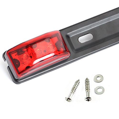 NEW SUN 15" 3 Lights 9 LED Clearance Light Bar, Red Waterproof Stainless Steel Surface Mount ID Indicator for Trucks, Trailers, Campers, RVs (4 Pcs) - color: 4 Pcs Red