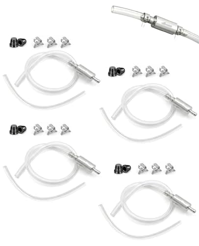 4 Pcs Brake Bleeder Hose One Way Check Valve Kit, Car Motorcycle One Man Brake System Bleeding Tools