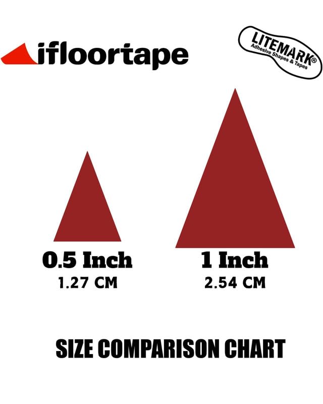 LiteMark Reflective Triangle Sticker for Bike, Helmet, Red, 1 Inch - Pack of 42 Pcs - color: Red