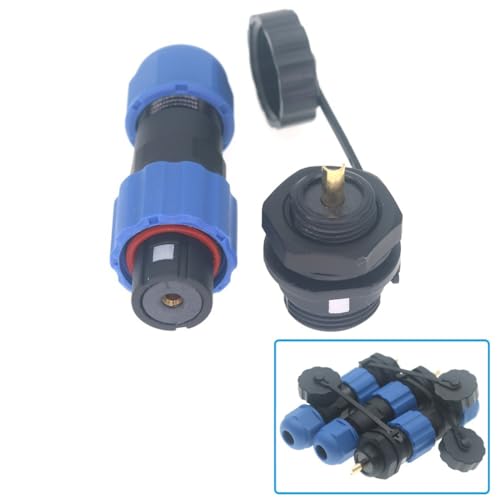 SD13 IP68 1-7 PIN Waterproof Power Connector, High Voltage Circular Industrial Electrical Cable Wire Connector Plug, Rear Nut Panel Socket (3, Rear nut Female Plug, 1pin) - color: Rear nut female plug, size: 1pin