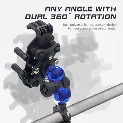 Motorcycle Phone Mount, 2025 Upgrade [Anti-Theft][Ultra-Stable] Bike Holder for Bicycle, Smartphone Handlebar Clamp Compatible with iPhone, Samsung, Other Cell Phone - color: Handlebar Mount