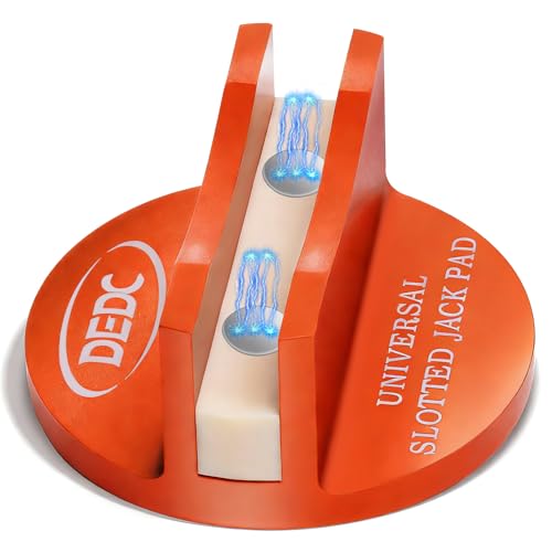 DEDC Universal Aluminum Grooved Magnetic Jack Pad, Jacking Puck Pinch Weld Frame Rail Adapter, Oil Change Mush Haves, Change Tire Repair Tires Oil Must Have, for Car SUV Truck Pickup Sedan MPV Wagon - size: Orange 1 Pc