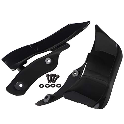 ABS Black Side Wing Adjustable Windshield Air Deflector for Harley Road Glide FLTRX 2015-2023 - color: Black
