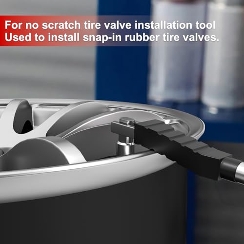 SUNSOUL Valve Stem Removal Tool 12.5 Inch, 300° Pivoting Valve Stem Puller | Heavy Steel Construction, Rim Protection Design, 2-in-1 Install & Removal Tool, Knurled Non-Slip Grip, Tire Valve Stem Tool