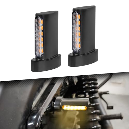 LED Turn Signal Light Motorcycle Mini Blinkers Indicators Fit for Harley Sportster XL 1992-2022 M6 Bolt Thread (Black Shell+Clear Lens 6 Lights) - color: Black Shell+Clear Lens 6 Lights