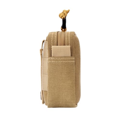 Tactical Belt Pouch EDC Waist Bag MOLLE Admin Pocket Modular Medical Kit Organizer Phone Holster Vest Pack Nylon Utility Zipper Wallet Small Gear Tool Carrier for Men Women Camping Hiking - color: Coyote Brown