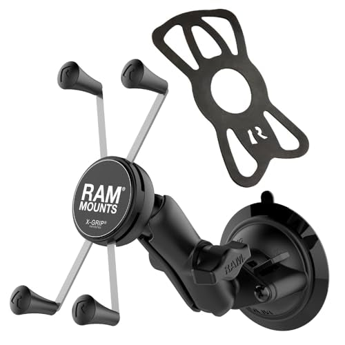 RAM MOUNTS X-Grip Large Phone Mount for Windshield – Twist-Lock Suction Cup, Medium Arm (RAM-B-166-UN10U) - style: Medium Arm
