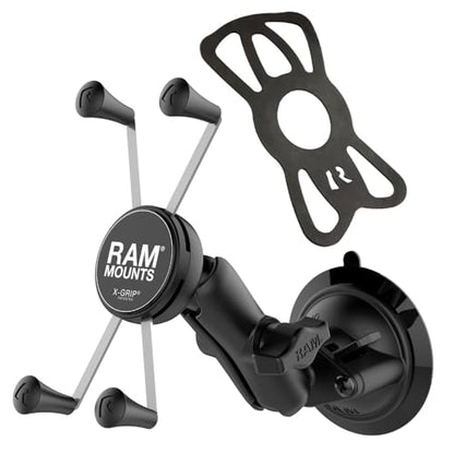 RAM MOUNTS X-Grip Large Phone Mount for Windshield – Twist-Lock Suction Cup, Medium Arm (RAM-B-166-UN10U) - style: Medium Arm