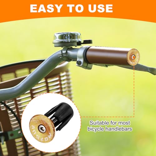 HARFINGTON Bike Handlebar End Plugs Aluminum Bar End Caps 16-21mm Adjustment Expanding Locking with Tool for MTB Road BMX Fixed Gear Bike, Gold - color: Gold