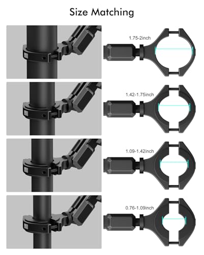 Hamdril 360° Adjustable Camera Mount Compatible with, Insta360 X5 X4 X3, GO3, Ace Pro 2, DJI Action 3 4 5 Pro, Pocket 3 & More, Fits 0.76-2 Inch Round Tube for UTV ATV Motorcycle Bike