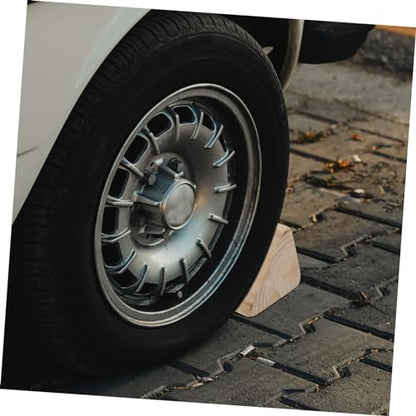 Ciieeo Wooden Wheel Chocks for RVs and Trucks 2-Piece Set Non-Slip Tire Stabilizers for Travel Trailers and Motorcycles Heavy-Duty Vehicle Accessories