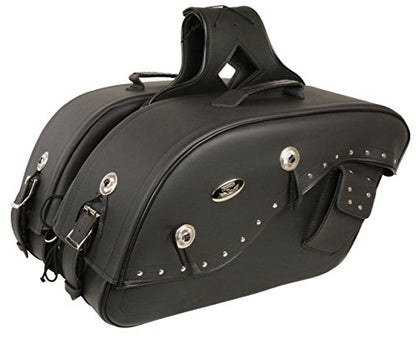 Medium Studded Cruiser Style Throw Over Saddlebag w/Gun Holster Fits Most All Harley Davidson Bikes - "See Picture For How To Size Details"
