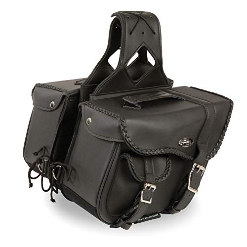 Twin Strap Black Pac Vinyl Throw Over Motorcycle Cruiser Saddlebags