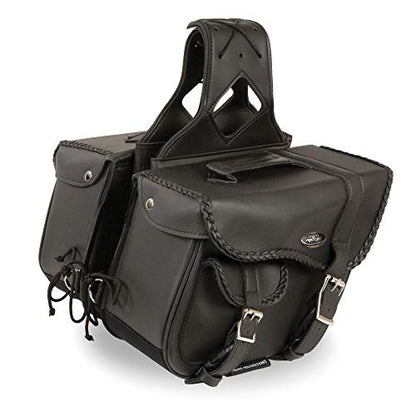 Twin Strap Black Pac Vinyl Throw Over Motorcycle Cruiser Saddlebags