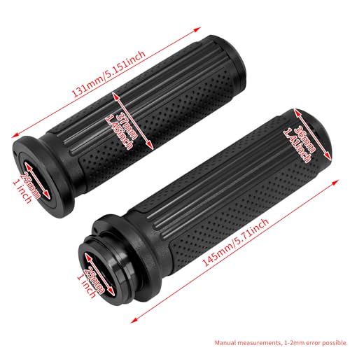 1" Electronic Throttle Defiance Handlebar Grips 25mm Hand Grips Fit for Harley Touring Street Glide Road King Road Glide Electra Glide - color: #1 Black