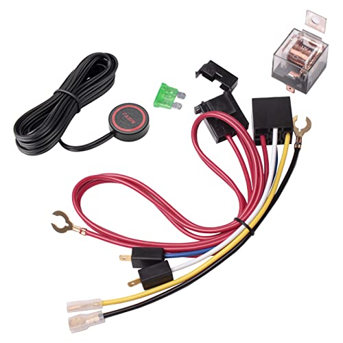 FARBIN Air Horn Relay Wiring Harness Kit 12V 80 AMP for Car Truck Motorcycle - color: single horn wiring harness+button, size: 12V