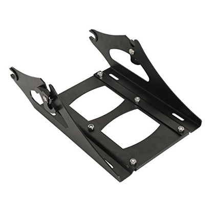 XFMT Motorcycle 5.5" Razor Trunk Luggage Black Latches W/Backrest Pad + Black Mount Rack For Harley Touring Road King Street Glide Road Glide Electra Glide Ultra Classic 2014-Later - color: Vivid Black W/ Black Latches Set 2