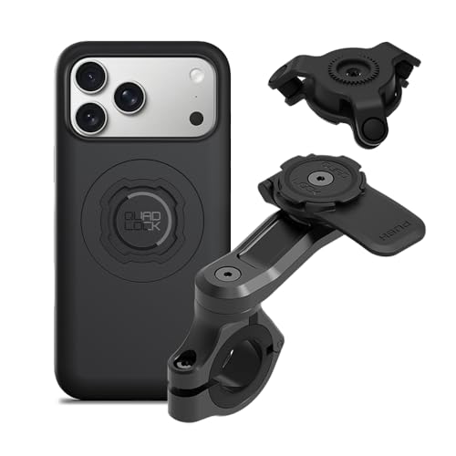 Quad Lock Motorcycle Handlebar Mount PRO Kit with Vibration Dampener and MAG Phone Case for iPhone 17 Pro Max - size: iPhone 17 Pro Max