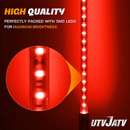 3FT LED Whip Red Lights Waterproof Flag Pole Safety Antenna with Flag for Can-Am Maverick X3 Sand Dune Buggy UTV ATV 2020 Polaris RZR XP 4X4 Offroad Truck 4 Wheels - 1PCS - color: Red, size: 3FT 1PC LED whip light