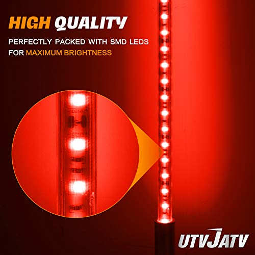 4FT LED Whip Red Lights Waterproof Flag Pole Safety Antenna with Flag for Can-Am Maverick X3 Sand Dune Buggy UTV ATV 2020 Polaris RZR XP 4X4 Offroad Truck 4 Wheels - 1PCS - color: Red, size: 4FT 1PC LED whip light
