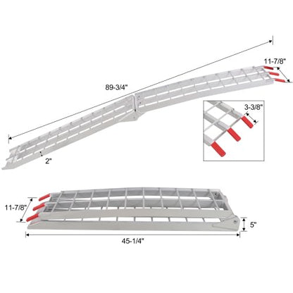 7.5FT Aluminum Loading Ramps, 1500 Lbs Capacity per Pair, with Safety Straps, Motorcycle Ramp, ATV Truck Ramps, Four Wheeler Ramps for Trucks, Lawn Mower, UTV, 1 Pair