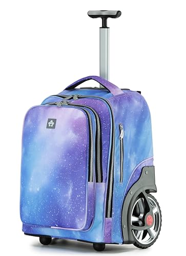 NEW TILAMI 20" Rolling Backpack for Teens Adults, Climbing Stairs Waterproof Backpack with Wheels for School Business Trave Camping with Laptop Compartment, Fit 17 Inch Laptop, Purple - Blue Fade - color: Purple - Blue Fade