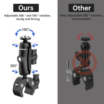 Universal Action Camera Mount Bundle for Motorcycles & Bikes, 1/4" Thread Handlebar Clamp & Adhesive Helmet Kit, Compatible with Insta360 X5/X4/X3/X2, GoPro Hero 13/12/11/10/9, DJI Osmo Action etc - style: Basic+Selfie Stick