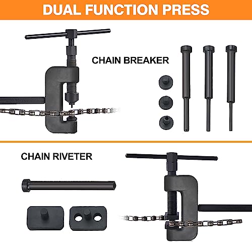 Chain Breaker, 13-Piece Chain Cutter Rivet Tool Set Riveting Breaker Riveter for Motorcycle, Bike, ATV