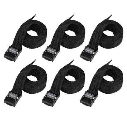 Ayaport Lashing Strap Tie Down Straps with Adjustable Cam Buckle Nylon Cinch Strap for Packing Cargo, Bike, Luggage Black 6 Pcs (Black, 0.75'' x 6') - size: 0.75'' x 6'