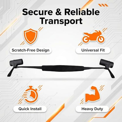 Motorcycle Handlebar Straps for 32" Handlebars - Adjustable Tie Downs for Mopeds, Scooters, Bikes with Fairing, Compatible with Black Bar-Harness II for Secure Trailer Transport