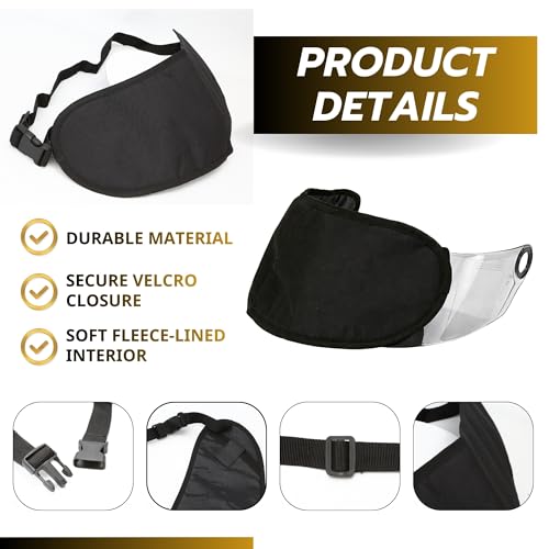1 Pcs Motorcycle Helmet Visor Bags Sleeve for Storing and Carrying, Sturdy Scratch Resistant Face Shield Storage Case with Soft Fleece Lining, Lightweight Protective Pouch, Black