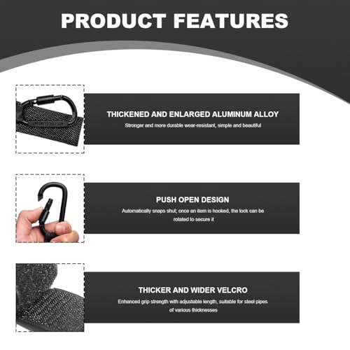 2PCS Hook for Hanging Helmet Headset, Multi-Purpose Motorcycle Carabiner Hook, Heavy Duty Strap Clip for Stroller Bike - color: 2pcs