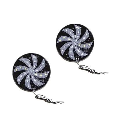 2 Pack LED Strobe Lights Windmill Shape Decor Lights Self-Adhesive 12V Warning Light Emergency Flashing Beacon Lights for Motorcycle Mini Bike Dirt Bike Trucks Cars Bus Tractor ATV Golf Carts