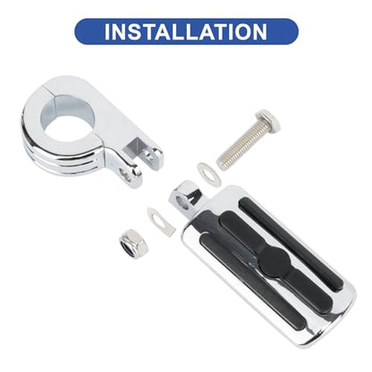 PSLER Motorcycle Highway Pegs-1.25" Motorcycle Highway Crash Bar Foot Pegs Universal for Bike With 1-1/4" Engine Guard Chrome3