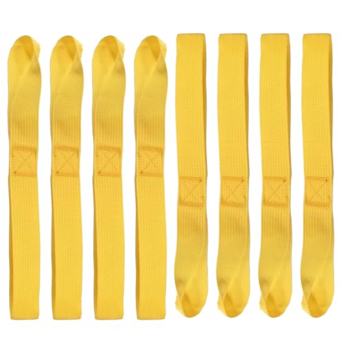 ZIMISI 8PCS Soft Loop Tie Down Straps, 1"x 12" Loop Straps with 4500Lbs Breaking Strength & 1500Lbs Load Capacity, Motorcycle Tie Down Straps for Securing ATV, UTV, Dirt Bikes, Lawn Equipment (Yellow) - color: Yellow