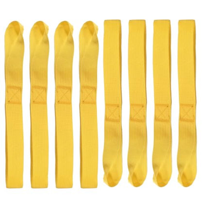 ZIMISI 8PCS Soft Loop Tie Down Straps, 1"x 12" Loop Straps with 4500Lbs Breaking Strength & 1500Lbs Load Capacity, Motorcycle Tie Down Straps for Securing ATV, UTV, Dirt Bikes, Lawn Equipment (Yellow) - color: Yellow