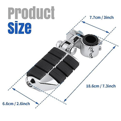 Motorcycle Highway Footrest, Highway Foot Pegs Fit for Harley Touring Yamaha Honda Suzuki Kawasaki 25mm 32mm 34mm Engine Guard (Silver) - color: Silver