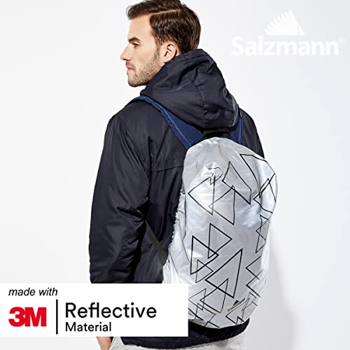 Salzmann Reflective Backpack Cover | Waterproof Hi-Vis | Silver | Made with 3M Scotchlite | High Visibility, Weatherproof Cover | For Cycling & Outdoor Activities - size: Silver Triangle (XL)