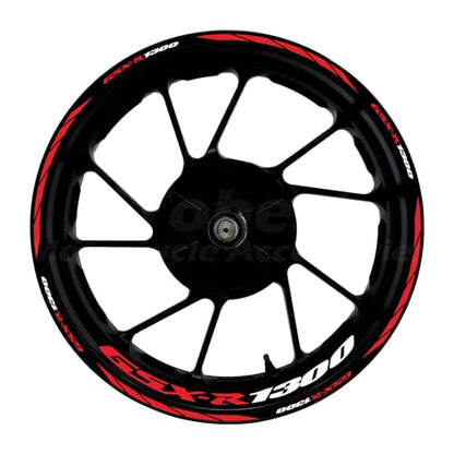 17 inch Wheel Rim Stickers Decals Tape-Compatible With Suzuki Hayabusa GSX1300R GSXR1300 1997-2007/GSX1300R 2008-2024 Motorcycle Inner Rim Tape Sticker,(Red)