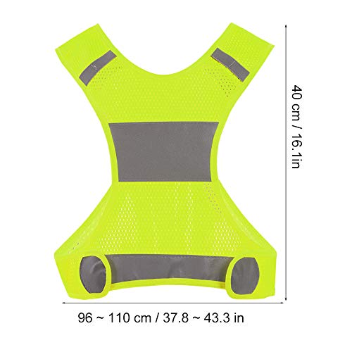 Joyzan Reflective Running Vest, Safety High Visibility Night Cycling Bands Gear Inside Pocket Chest Walking Bicycle Jogging Workout Biking Nighttime Motorcycle Runner Women Men Fluorescent Yellow