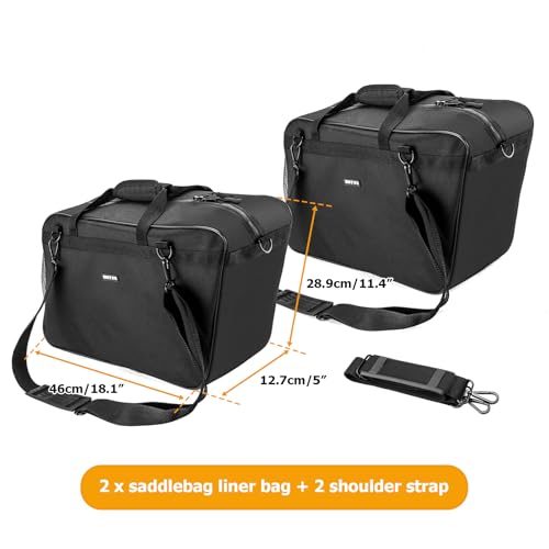 Mofun Motorcycle Saddlebag Liner Bags with Tool Pockets Hard Saddle Bags Insert Compatible With Harley Touring Street Glide Electra Road Glide Road King 1993-2025, 1 Pair Black - style: All Black