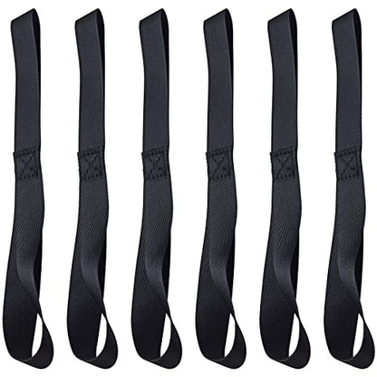 Black Soft Loop Tie Down Straps (6 Pack) 4500Lbs Breaking Strength and 1500Lbs Load Capacity, 12 * 1in Heavy Duty Tie Down Loops for Securing ATV UTV Motorcycles Scooters Dirt Bikes Lawn Equipment