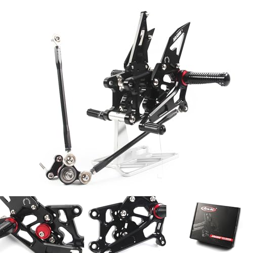 Arashi Version 2.0 Adjustable Rearsets for Honda CBR600RR 2007-2008, Black - color: Black, size: CBR600RR 2007-2008