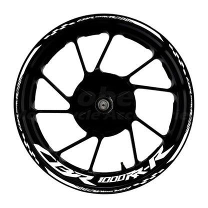 CBR 17 inch Wheel Rim Stickers Decals Tape Compatible with CBR1000RR-R 2004-2025 Motorcycle Reflective Rim Tapes Sticker Stripe (White) - color: White