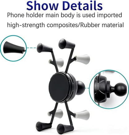 Strg Phone Mount with Rail Base for Rails 0.75'' to 0.9'' in Diameter, Universal Handlebar & Rail Phone Mount for Motorcycles, Bikes, Kayaks & Bars - size: for Rails 0.75'' to 0.9'' in Diameter